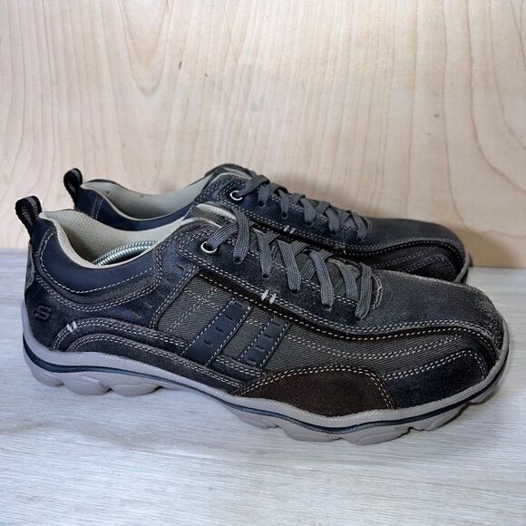 Skechers Montz Reyvon Relaxed Fit Memory Foam Brown Men's 10.5 - Picture 4 of 11